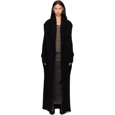 Rick Owens Black Tower Dafne Robe Cardigan In 09 Black