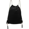 Rick Owens Black Tower Drawstring Backpack In Black