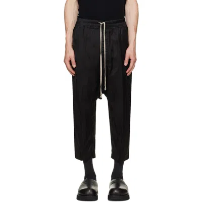 Rick Owens Drawstring Drop-crotch Trousers In Black