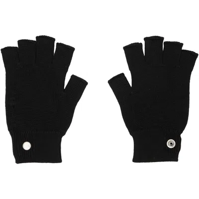 Rick Owens Black Tower Fingerless Gloves In 09 Black