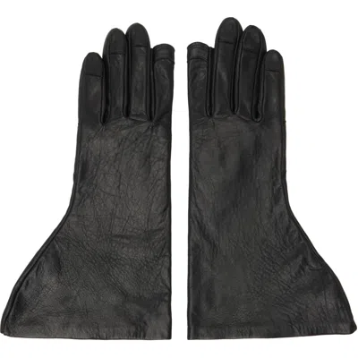 Rick Owens Black Tower Flared Gloves In 09 Black