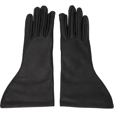 Rick Owens Black Tower Flared Gloves In 09 Black