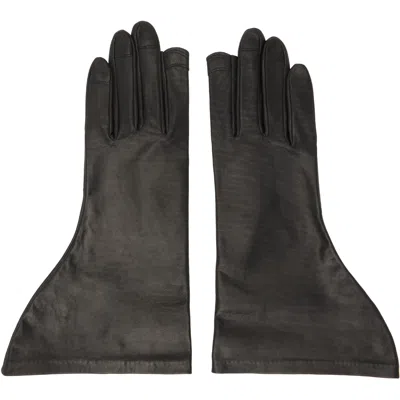 Rick Owens Black Tower Flared Gloves In 09 Black