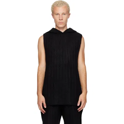 Rick Owens Black Tower Hooded Tank Top In 09 Black