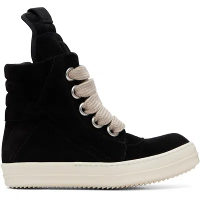 Rick Owens Black Tower Jumbolaced Geobasket Sneakers In Blue
