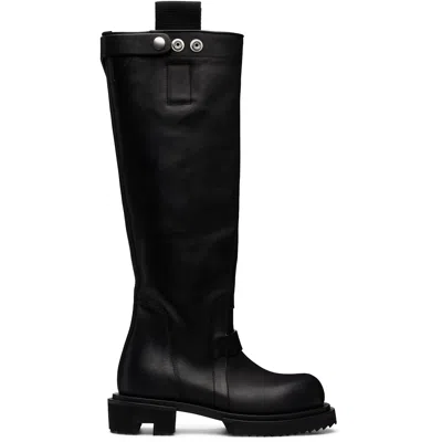 Rick Owens Black Tower Knee Pull-on Gabe Tall Boots