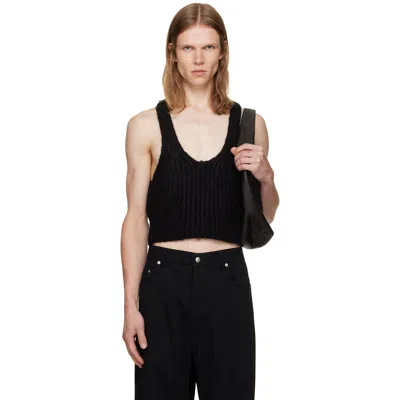 Rick Owens Black Tower Knit Tank Top In 09 Black