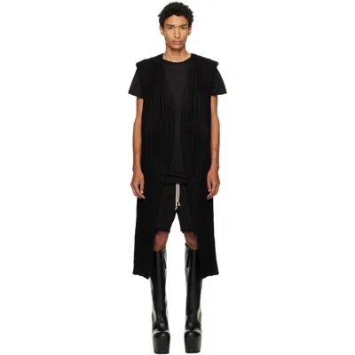 Rick Owens Black Tower Lab Vest Cardigan