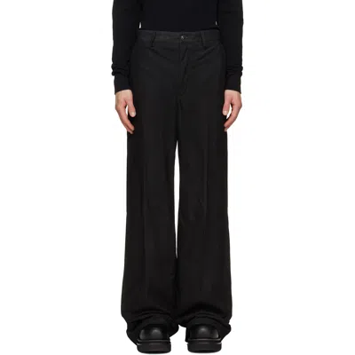 Rick Owens Black Tower Leather Work Pants