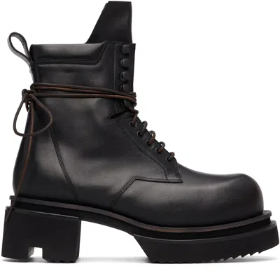 Rick Owens Black Tower Low Army Bogun Boots In Multi