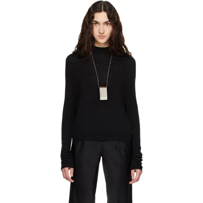 Rick Owens Black Tower Ls Crater Sweater