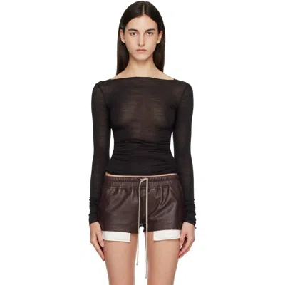 Rick Owens Black Tower Ls T-shirt In 09 Black
