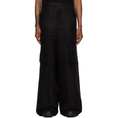 Rick Owens Black Tower Mastodon Firbanks Cargo Pants In 09 Black