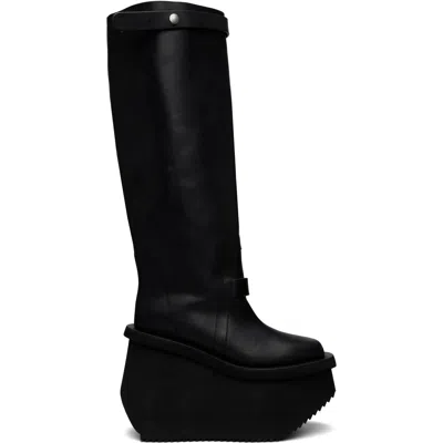 Rick Owens Black Tower Naska Factory Knee Boots