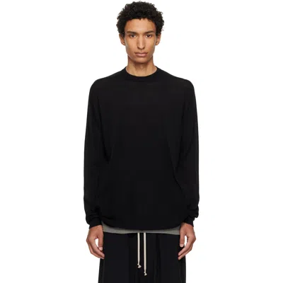 Rick Owens Black Tower Oversized Level Sweater In Animal Print