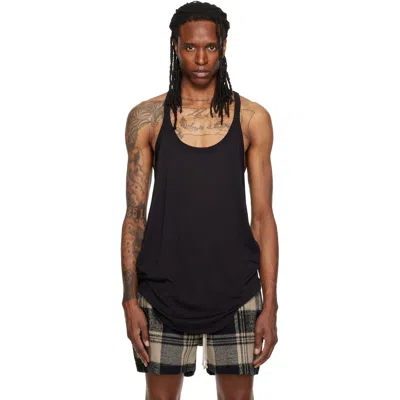 Rick Owens Black Tower Pony Tank Top In 09 Black