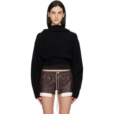 Rick Owens Black Tower Pull Hoodie In 09 Black