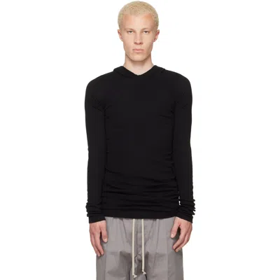 Rick Owens Black Tower Rib Ls Hoodie
