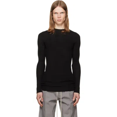 Rick Owens Black Tower Ribbed Round Neck Sweater