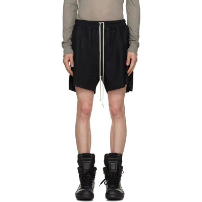 Rick Owens Black Tower Rick S Boxers Suede Shorts