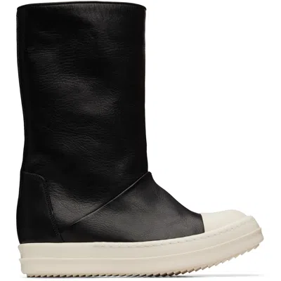 Rick Owens Black Tower Sneakwader Boots In Multi