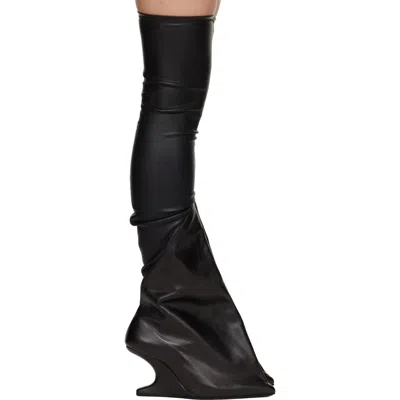 Rick Owens Black Tower Taco Canti 8 Tall Boots