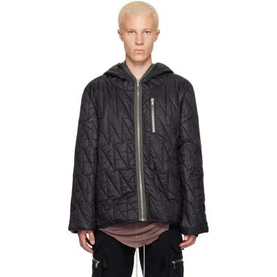 Rick Owens Black Tower Thindown Jacket In 09 Black