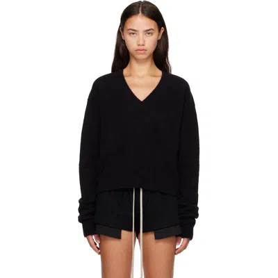 Rick Owens Black Tower Tommy V Neck Sweater