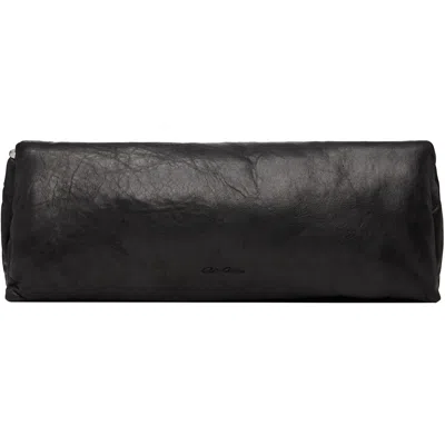 Rick Owens Black Tower Tumbled Lamb Clutch
