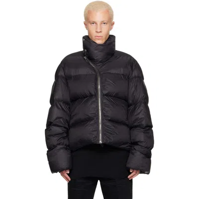 Rick Owens Black Tower Turtle Down Jacket In 09 Black