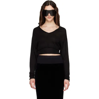 Rick Owens Black Tower V Cropped Sweater
