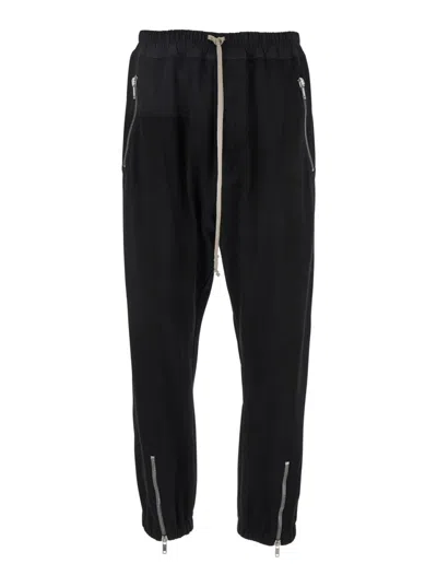 RICK OWENS BLACK TRACK PANTS