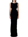 Rick Owens Open Back Gown Dress In Black