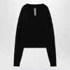 Rick Owens Black V-neck Wool Blend Sweater In Black