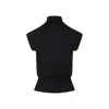 Rick Owens Short Sleeves Turtle Neck Top In Black