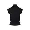 Rick Owens Black Virgin Wool Short Sleeves Turtle Top In Black