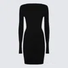 Rick Owens Ribbed Long-sleeved Day Dress In Black