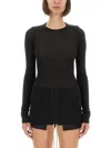 Rick Owens Black Viscose Silk T-shirts