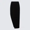 Rick Owens Womens Black Sacriskirt Ribbed Knitted Midi Skirt In Black