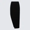 Rick Owens Womens Black Sacriskirt Ribbed Knitted Midi Skirt In Black