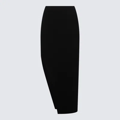 Rick Owens Maxi Wool Skirt In Black