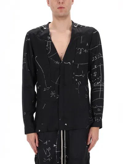 Rick Owens Black Viscose-cupro Shirt