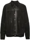 Rick Owens Black Washed-effect Denim Jacket In Schwarz