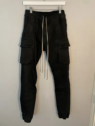 Pre-owned Rick Owens Black Waxed Mastadon Cut Pants