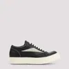 Rick Owens Black White Leather Sneakers In Black