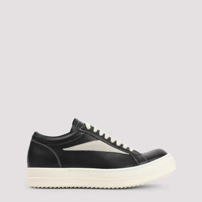 Rick Owens Black White Leather Sneakers