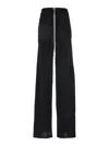 Rick Owens Black Wide Leg Pants In Tech Fabric Woman