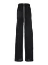 Rick Owens Black Wide Leg Pants In Tech Fabric Woman In Black