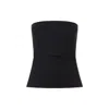 Rick Owens Strapless Black Top With Fitted Bodice And Flared Hem In Black