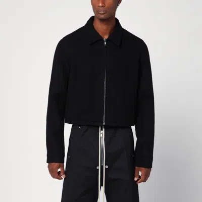 RICK OWENS RICK OWENS BLACK WOOL CROPPED JACKET WITH ZIP